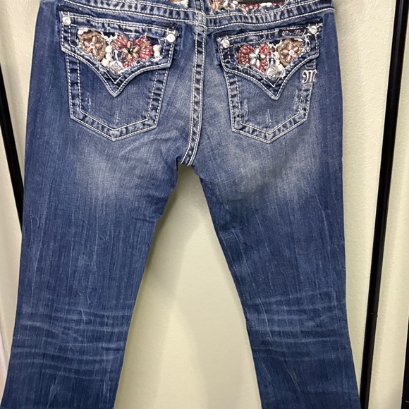 Miss Me Women's Distressed Blue Boot Cut Jeans - Picture 7 of 9